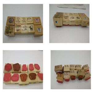 Lot of 24 Various Rubber Stamps Canadian Maple, Stampin Up, Rubber Stampede